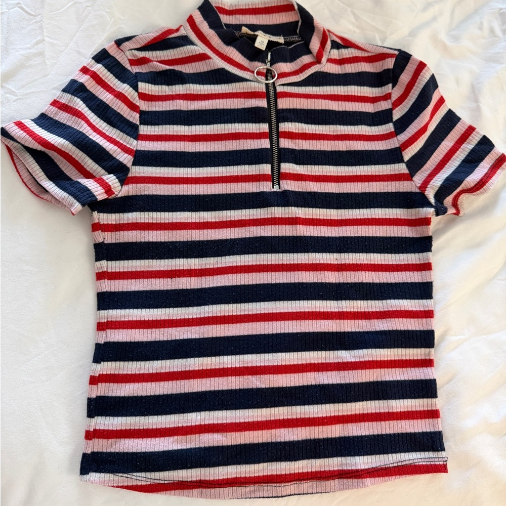 Love J Striped Red and Blue Top